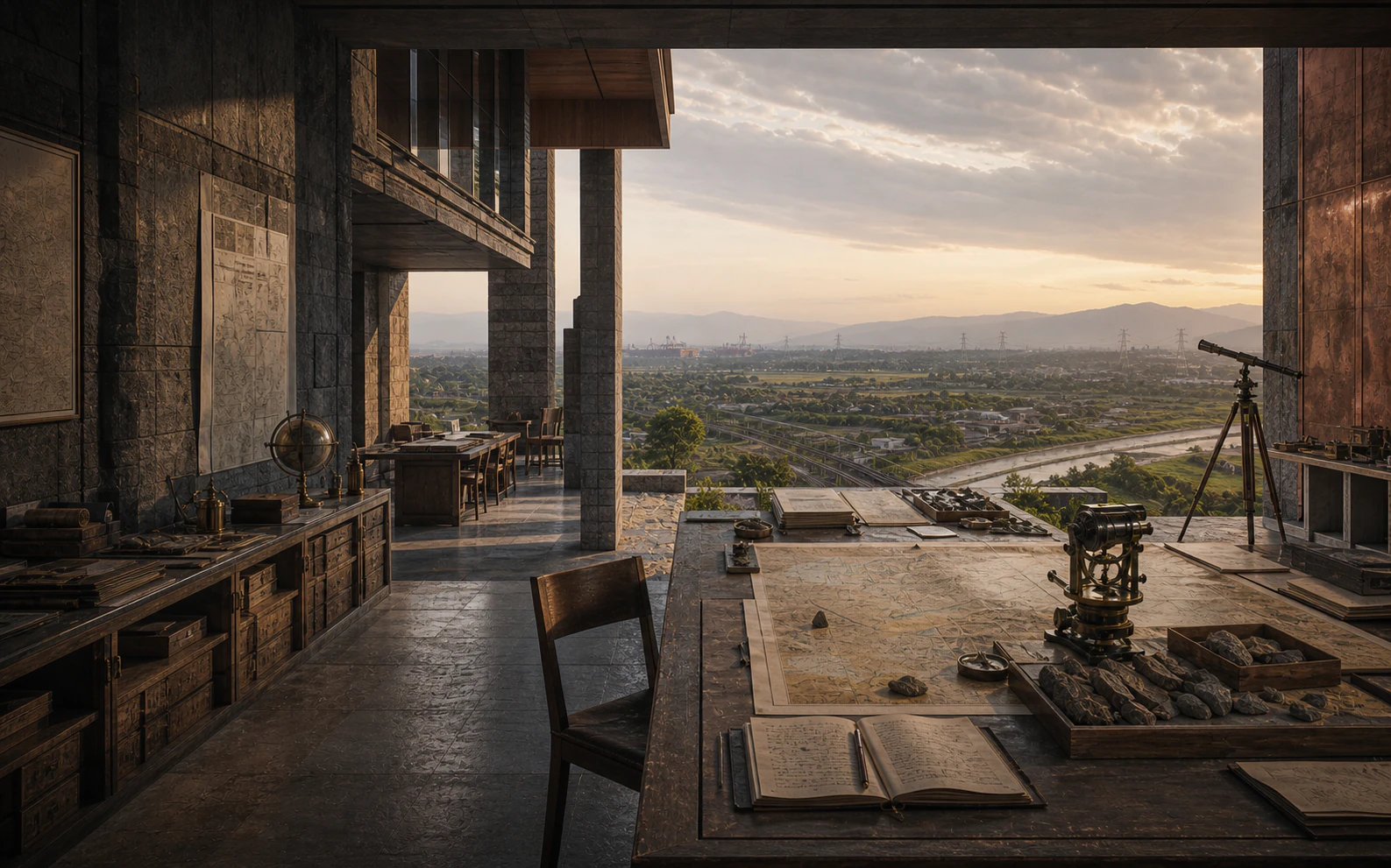An institutional observatory opening onto a living landscape